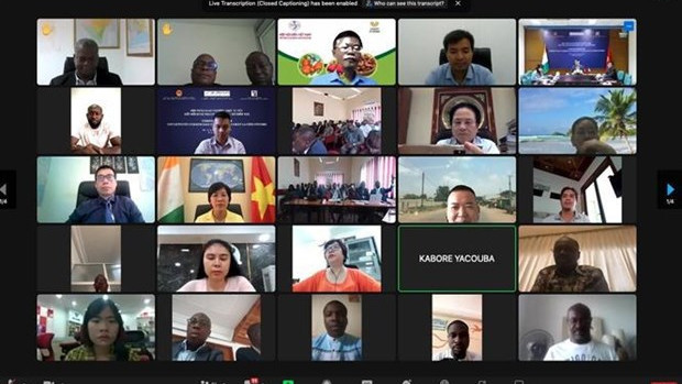 Une visioconférence de connectivité commerciale entre le Vietnam et la Côte d'Ivoire. Photo: VNA
