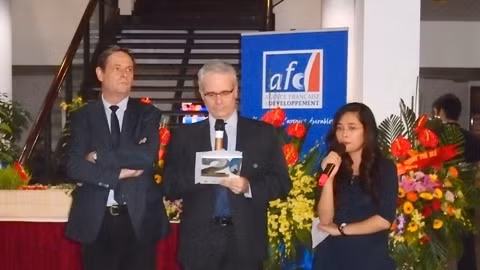 Le discours d’ouverture de Remi Genevey, directeur de l’AFD. Photo: Minh Duy/NDEL.