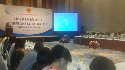La 9e rencontre des enfants brillants issus de milieux fragiles, le 30 mai, à Hanoi. Photo: VNA.