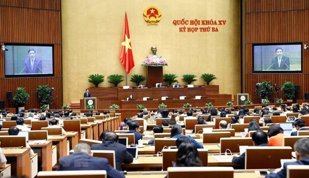 Vue de la 3e session de la XVe Assemblée nationale du Vietnam. Photo : VNA.