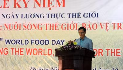 Le représentant de la FAO au Vietnam JongHa Bae prend le parole. Photo: NDEL.