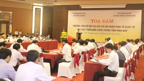 Le colloque porte sur l’intégration et le développement durable du Vietnam dans la nouvelle conjoncture, les 30 et 31 octobre dans la ville de Bac Giang. Photo: baobacgiang.