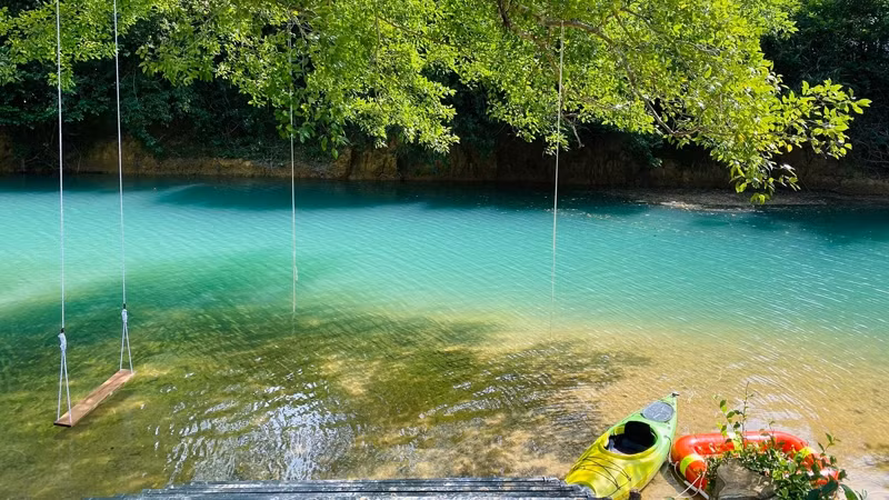 Un coin de la zone de camping Blue Diamond. Photo: NDEL