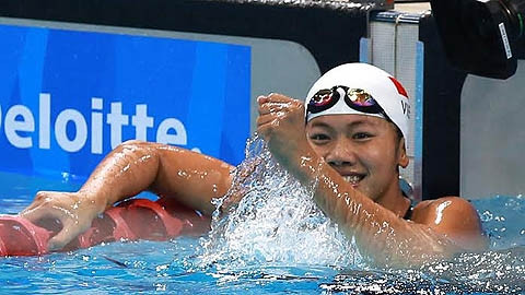 Le sourire d’Anh Viên sur 200m brasse. Photo: Hai Dang/NDEL.