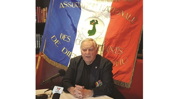 William Schilardi, 86 ans, caporal à l’époque, président de l’Association nationale des Combattants de Diên Biên Phu. Photo : VNA.