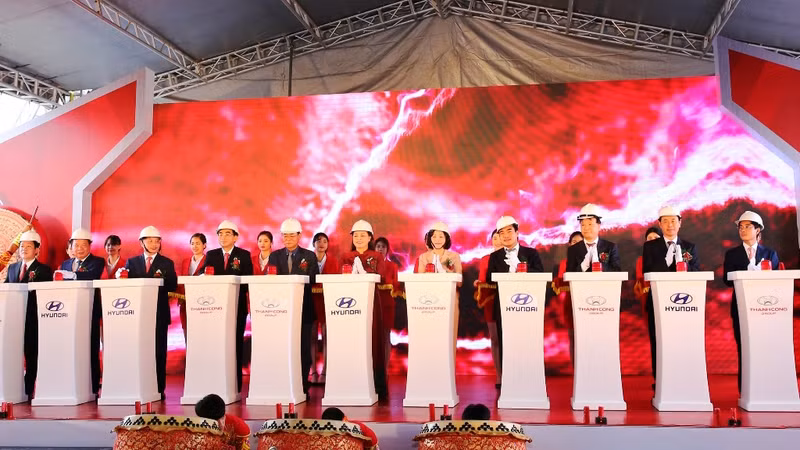 Cérémonie d’inauguration de la 2e usine automobile de Hyundai Thành Công inaugurée à Ninh Binh. Photo : baoninhbinh.vn.