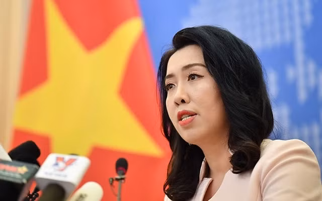 La porte-parole du ministère vietnamien des Affaires étrangères Lê Thi Thu Hang. Photo: BQT.