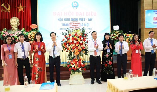 Des participants au 6e congrès de l'’Association d‘amitié Vietnam – États-Unis de Hanoï. Photo : VNA.