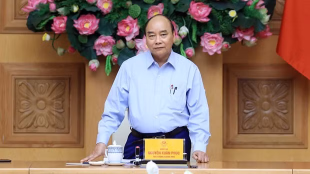 Le Premier ministre Nguyen Xuan Phuc lors de la réunion de la permanence du gouvernement, le 22 mai à Hanoi. Photo : VNA