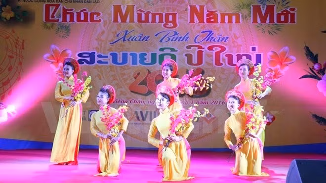 Un des numéros artistiques lors de la réception. Photo: VOV.