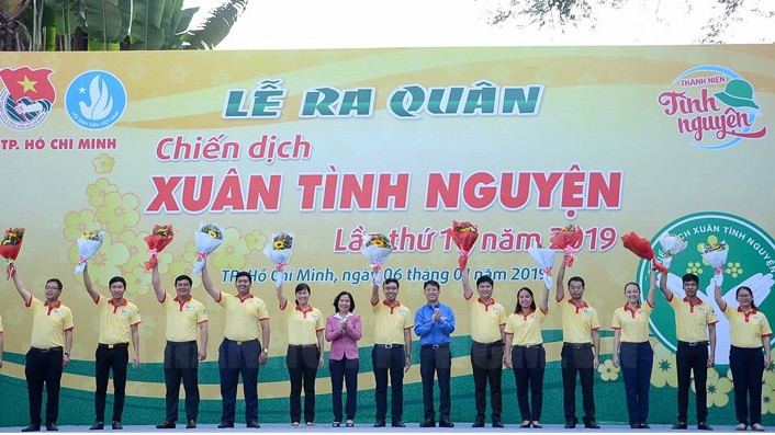 Cérémonie de lancement de la campagne de bénévolat de printemps 2021. Photo : hcmcpv.org.vn.