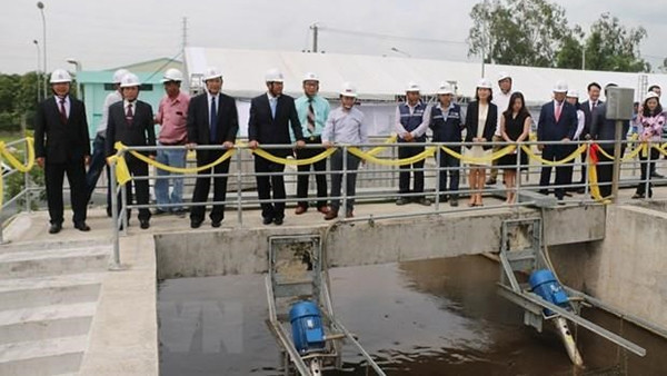La zone de traitement des eaux usées de l'usine. Photo : VNA.