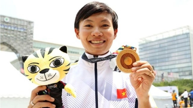 La cycliste Nguyên Thi Thât. Photo: bongdaplus.vn