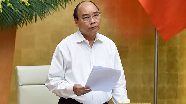 Le Premier ministre Nguyên Xuân Phuc prend la parole. Photo: Tran Hai/NDEL
