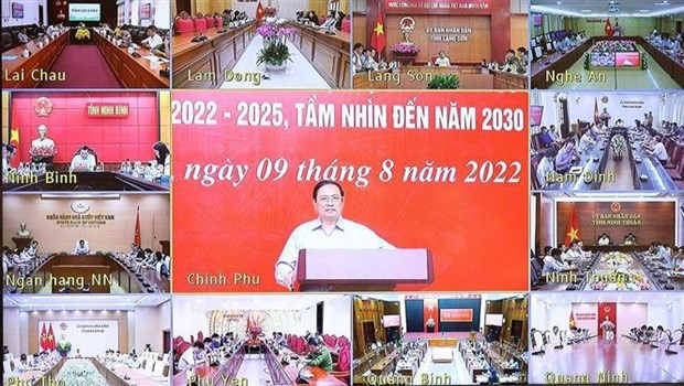 Le Premier ministre vietnamien, Pham Minh Chinh, prend la parole lors de la conférence. Photo : VNA.