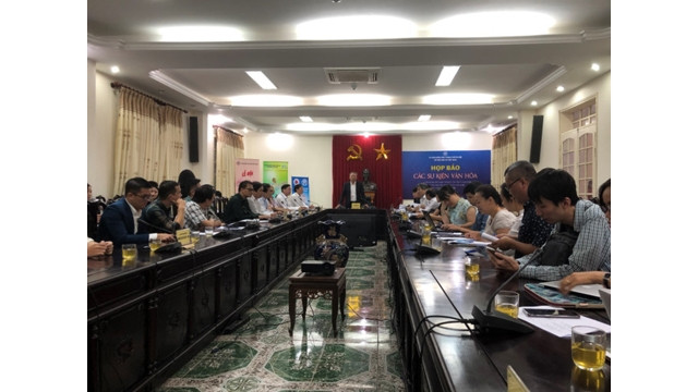 L'ensemble du pointe presse présentant la fête de la gastronomie de Hanoi 2018. Photo : http://toquoc.vn