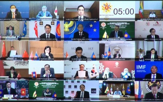 Réunion virtuelle des ministres des finances et des gouverneurs des banques centrales de l'Asean+3. Photo : VNA.