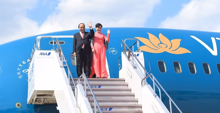 Le Premier ministre du Vietnam, Nguyên Xuân Phuc, et son épouse. Photo: VGP.