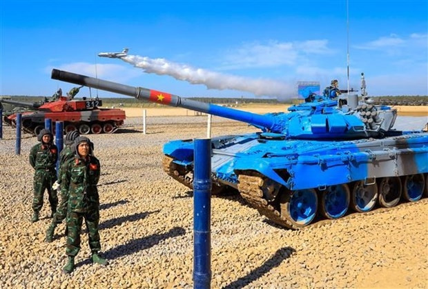 L'équipe vietnamienne à la position de départ. Photo : VNA.