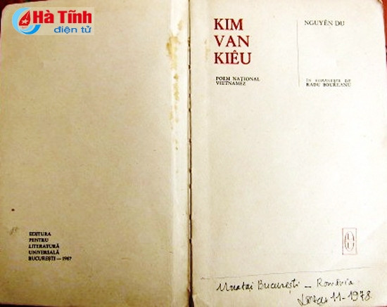 La traduction en roumain de Truyên Kiêu. Photo: baohatinh.vn.
