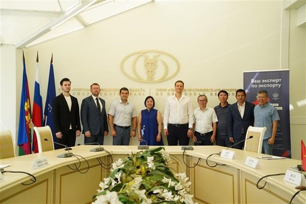 Des représentants du Vietnam et de la province de Krasnodar. Photo : VNA.