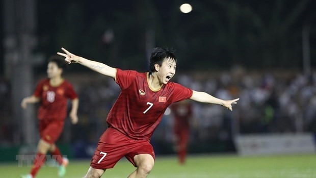 Nguyên Thi Tuyêt Dung double le score à la 84e minute. Photo : VNA.