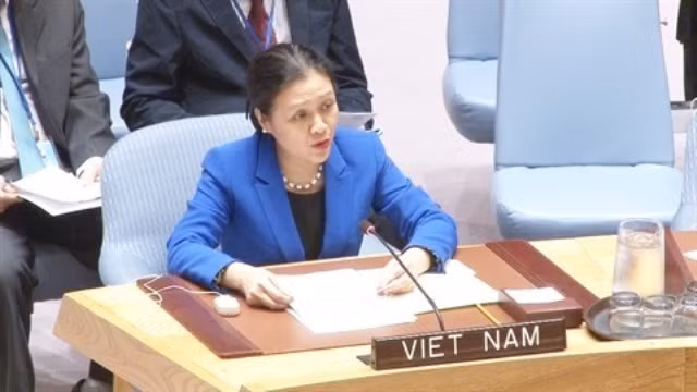 L'ambassadrice et représentante en chef de la mission permanente du Vietnam auprès de l'ONU, Nguyên Phuong Nga. Photo : VNA