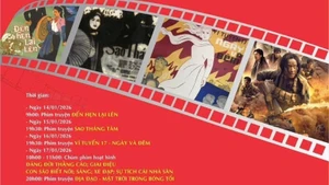 Programme de présentation des films projetés par l’Institut du Film du Vietnam à l’occasion du XIVᵉ Congrès national du Parti. Photo : nhandan.vn