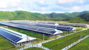 Le système d’énergie solaire installé à la ferme Vinamilk de Quang Ngai. Photo : congthuong.vn