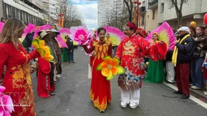 Dans cette ambiance festive, la délégation vietnamienne s’est une nouvelle fois distinguée. Photo : VNA. 
