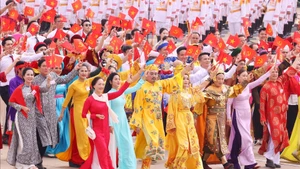 Le secteur de la Culture et des Sports lors du défilé commémorant le 80ᵉ anniversaire de la Fête nationale du Vietnam, le 2 septembre 2025. Photo : VNA.