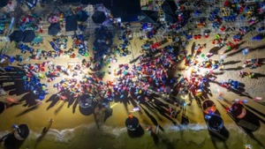Le marché de Tam Tien vu d’en haut. Photo : vov.vn