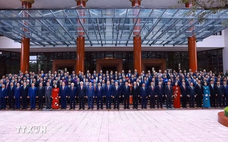 Le XIIIe Comité central du Parti communiste du Vietnam se réunit pour sa conférence à Hanoi, le 3 août. Photo : VNA.