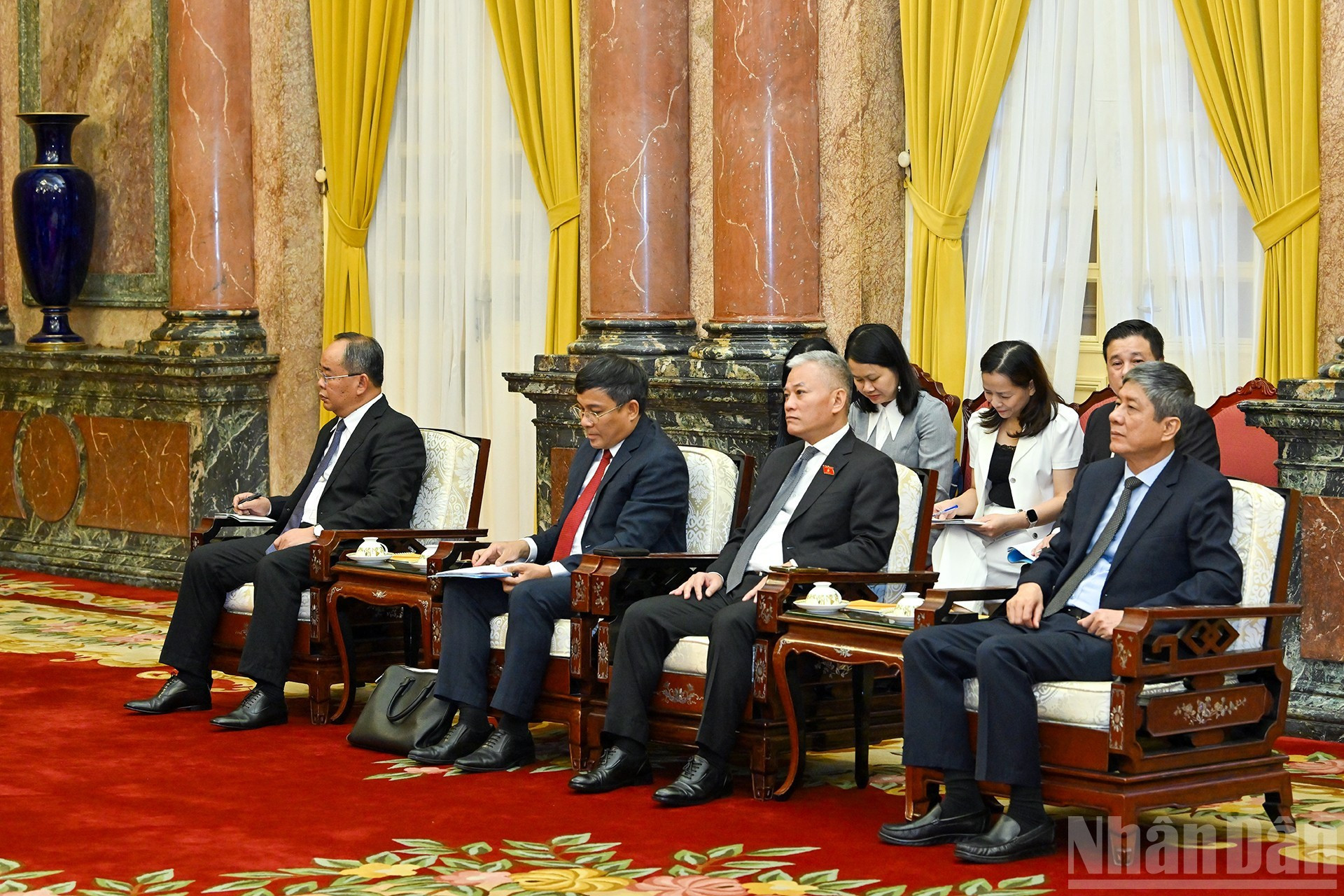 Les délégués vietnamiens présents à la réception. Photo: NDEL lc5.jpg
