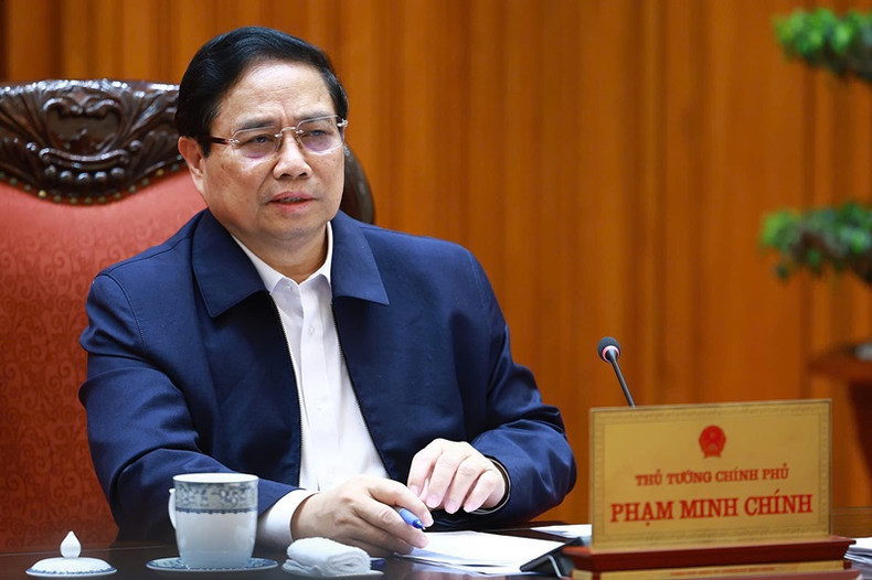 Le Premier ministre Pham Minh Chinh lors de la réunion. Photo : VGP.