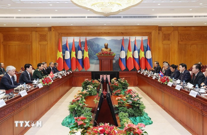 Lors de l'entrevue. Photo : VNA.