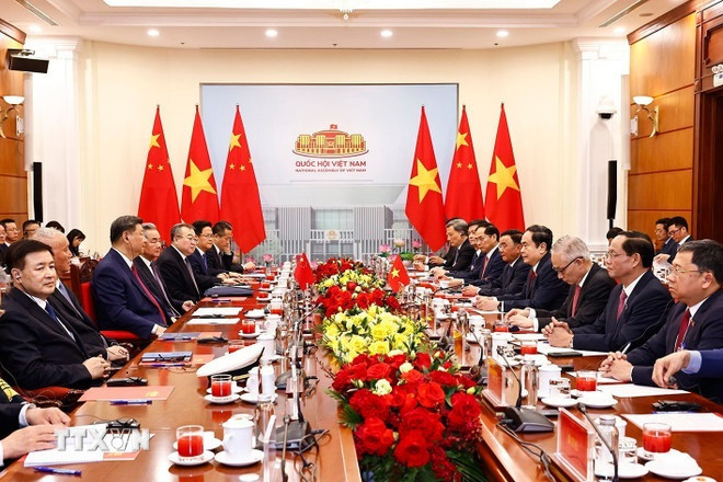 Lors de l'entrevue. Photo : VNA. Lors de l'entrevue. Photo : VNA.