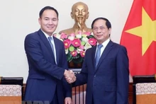 Le ministre vietnamien des Affaires étrangères, Bui Thanh Son (droite) et le vice-ministre mongol des Affaires étrangères, Batsumber Munkhjin. Photo : VNA