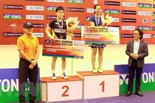 Nguyên Thuy Linh, championne en simple dames du tournoi international Yonex-Sunrise Vietnam Open 2022. Photo : VNA.