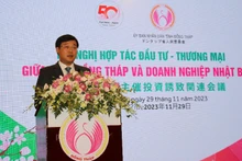 Lê Quôc Phong, secrétaire du Comité provincial du Parti de Dông Thap prend la parole. Photo : baodautu.