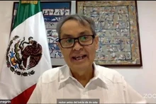 L’ambassadeur du Mexique au Vietnam, Alejandro Negrín, lors du webinaire. Photo : VNA.