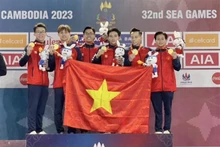 La sélection masculine vietnamienne de gymnastique a également décroché une médaille d'or. Photo: VNA