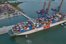 Vue aérienne d'un port maritime à Bà Ria-Vung Tàu (au Sud du Vietnam). Photo : VNA.