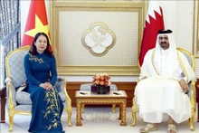 La Vice-Présidente vietnamienne, Vo Thi Anh Xuân, et le Vice-Emir de Qatar, Cheikh Abdallah Ben Hamad Al Thani. Photo : VNA.