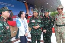 Les délégués au Programme d'évaluation des compétences des futurs soldats de maintien de la paix des Nations Unies (CEPPP). Photo: VNA