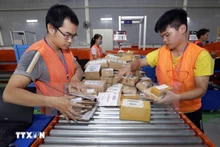 Classification des marchandises par Lazada. Photo:VNA