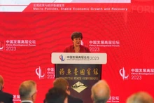 La directrice générale du FMI Kristalina Georgieva s'adresse au forum. Photo : The Paper.