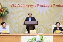 Le Premier ministre Pham Minh Chinh à la 2e réunion du Comité de pilotage du gouvernement sur la réforme administrative. Photo: VNA