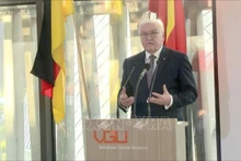 Le Président fédéral allemand, Frank-Walter Steinmeier, à l'Université Vietnam - Allemagne. Photo : VNA.