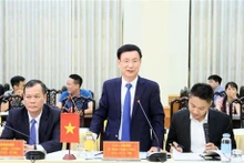 Le président du Comité populaire de Nam Dinh Pham Dinh Nghi à la conférence. Photo : VNA.